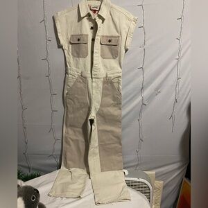 Stylish Cream and Tan Jumpsuit